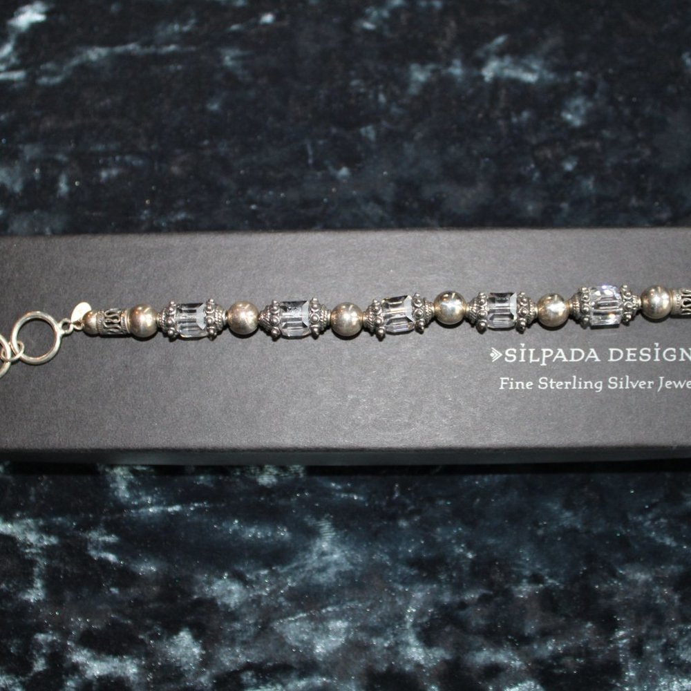 Silpada Swarovski Crystal & Silver Bracelet, B1147